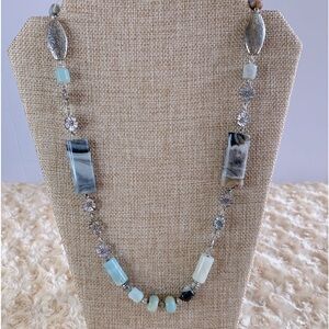 Premier Designs Boho Natural Wonders Silver Tone Bead Necklace NWT